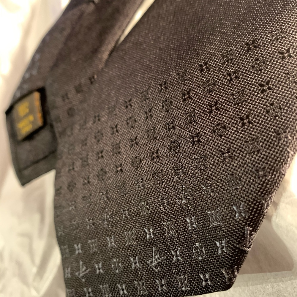 LOUIS VUITTON LV Logos Men's Neck Tie Silk Black